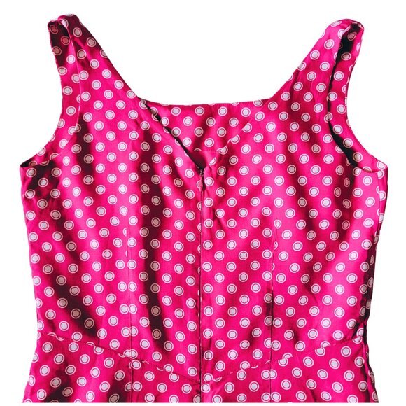 Vintage Esprit Women's Size Medium Pink & White Polka Dot Sleeveless Dress - Picture 5 of 9